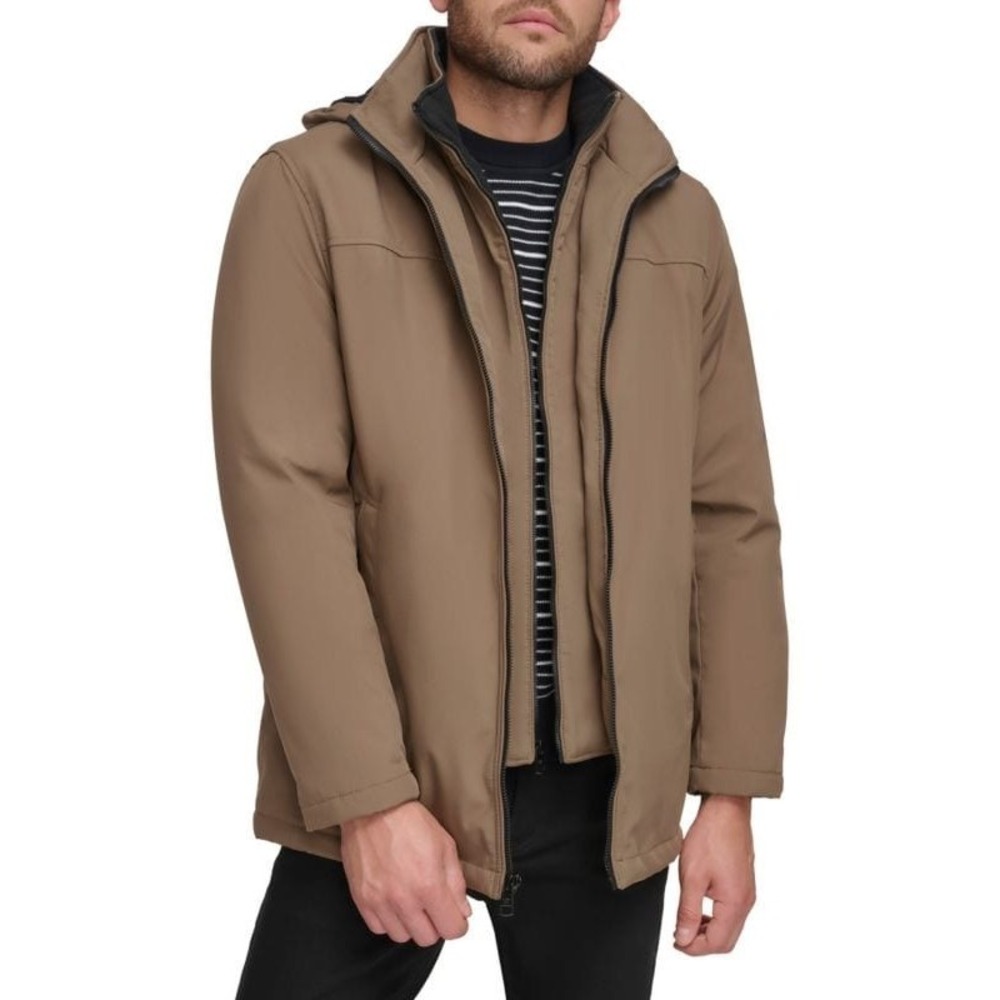 NWT Calvin Klein Mens Faux Fur Lined Bib Jacket Infinite Stretch In Size Medium